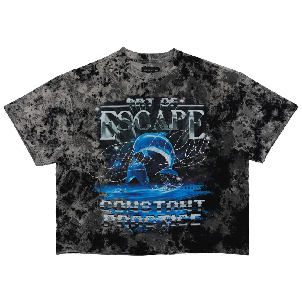 ART OF ESCAPE DOLPHINS CROPPED TEE