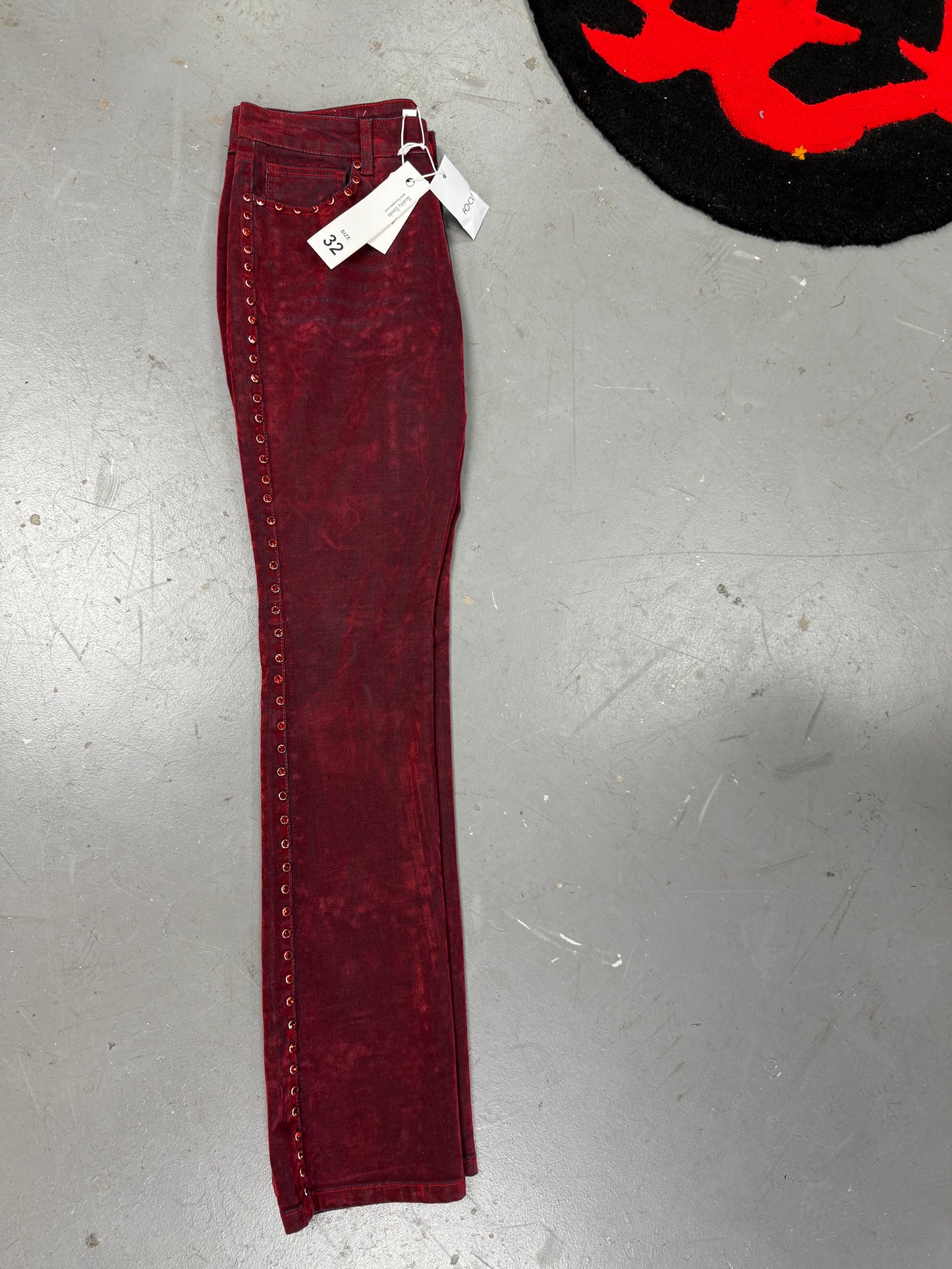 Focus Red Rhine Stone Denim