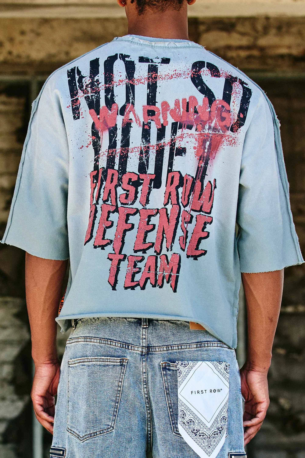 WARNING NOT SO QUIET BURNING SKY CROPPED TEE