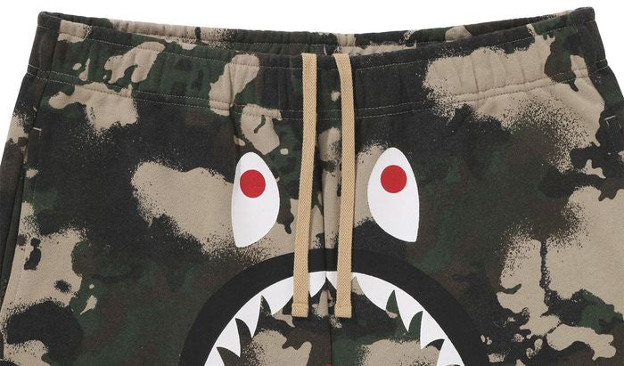 BAPE Map Camo Regular Fit Shark Sweatshorts 'Green