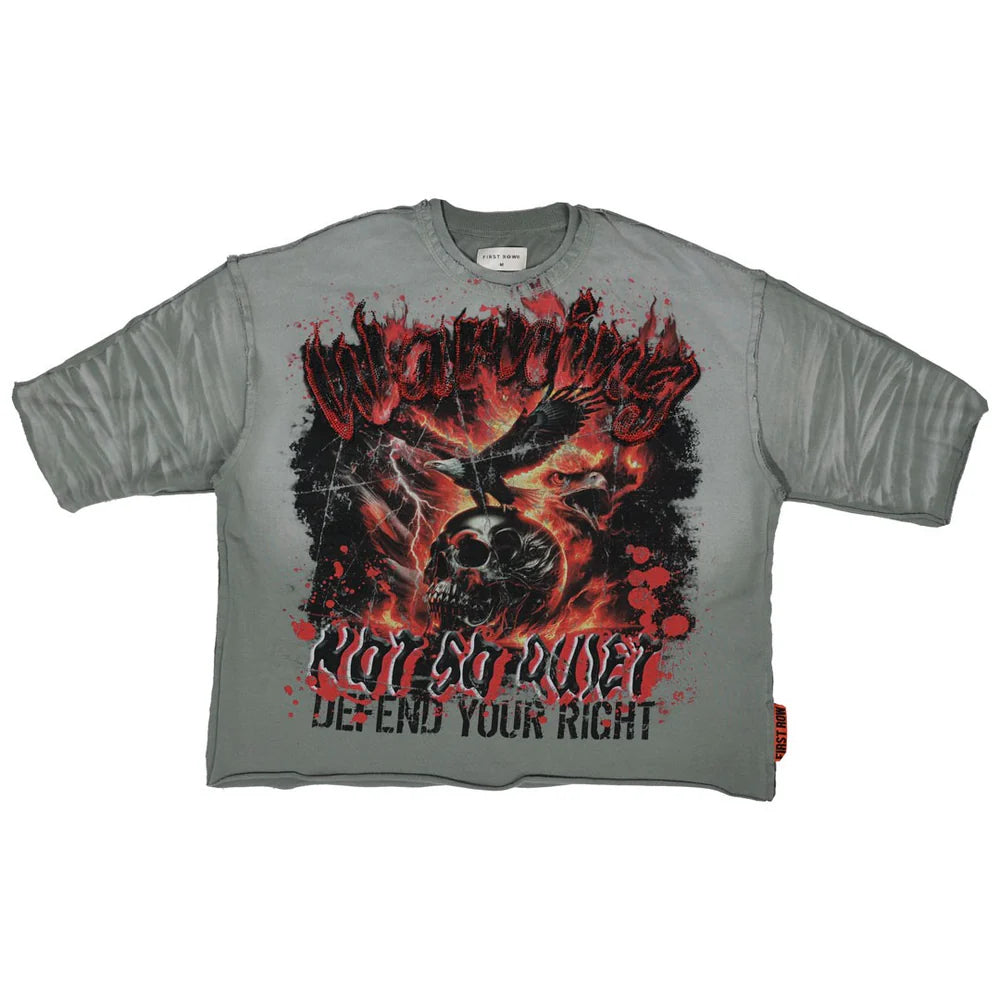WARNING NOT SO QUIET BURNING SKY CROPPED TEE