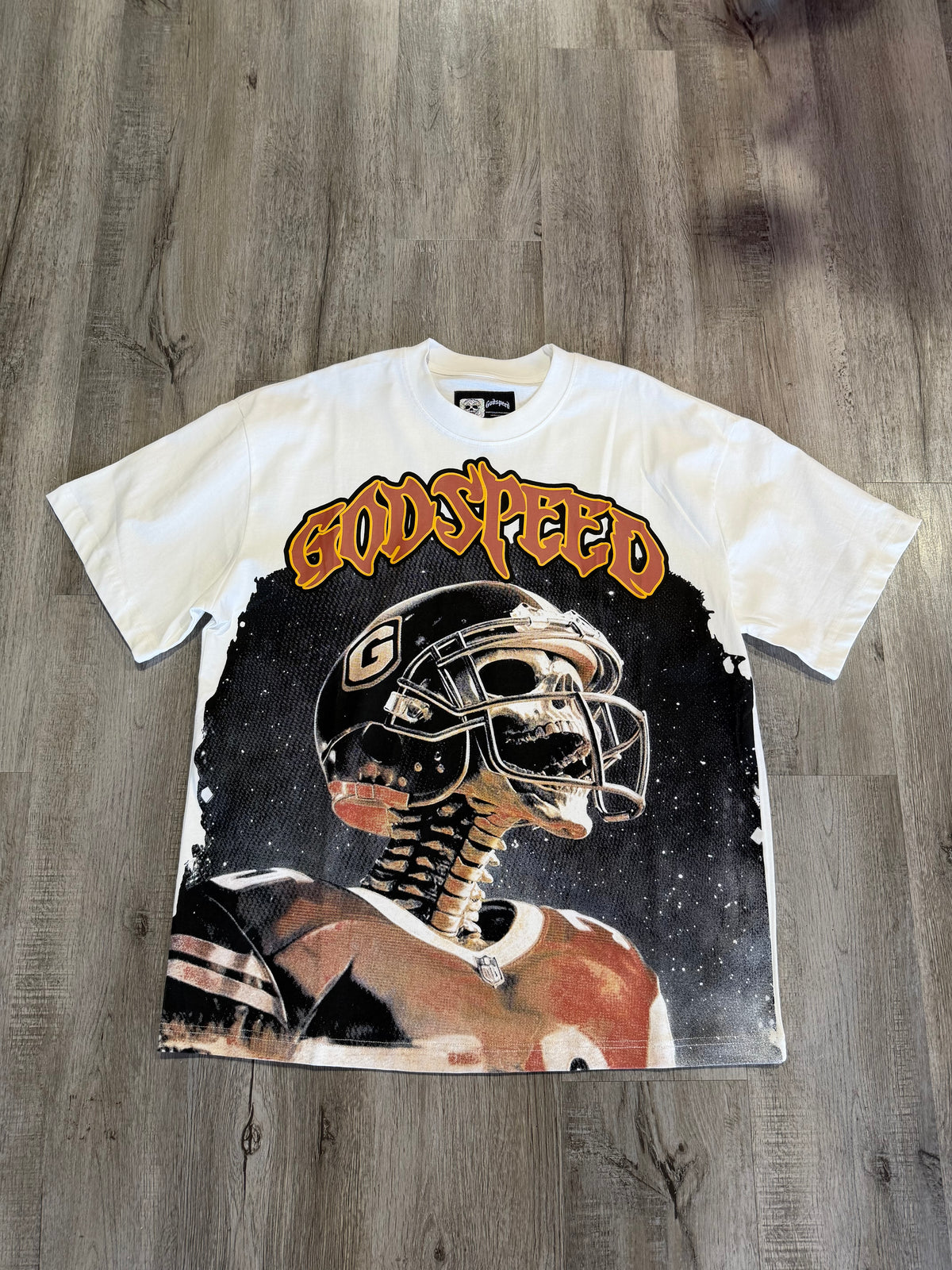 Godspeed Football RARITY Skeleton White T