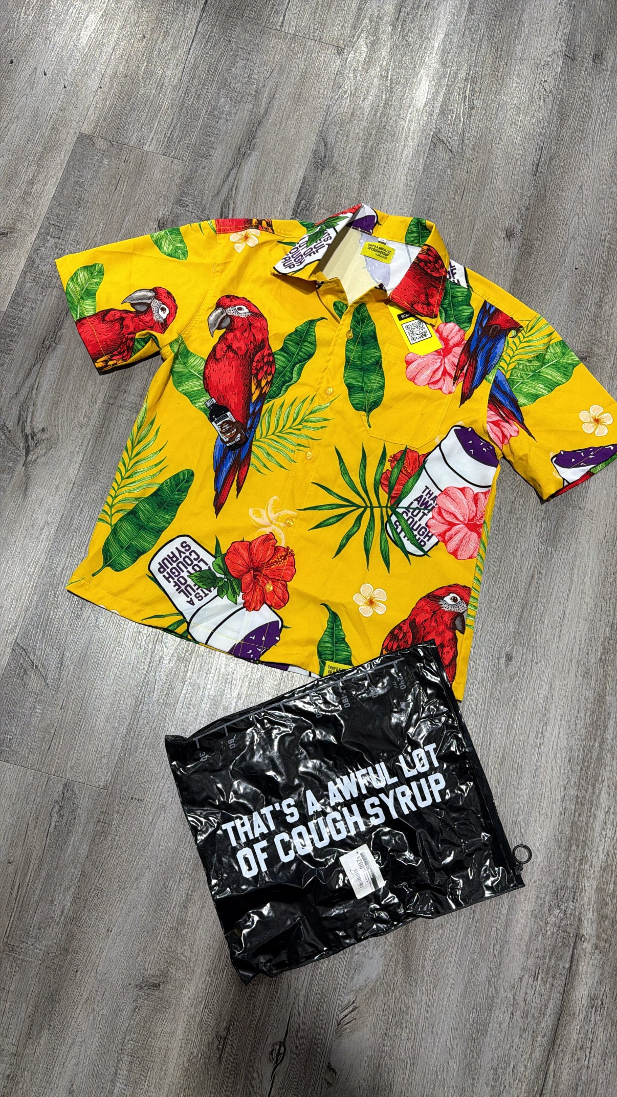 Awful Lot of Cough Syrup
Hawaiian button up That’s awful lot of ALOCS