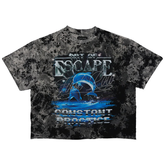 ART OF ESCAPE DOLPHINS CROPPED TEE