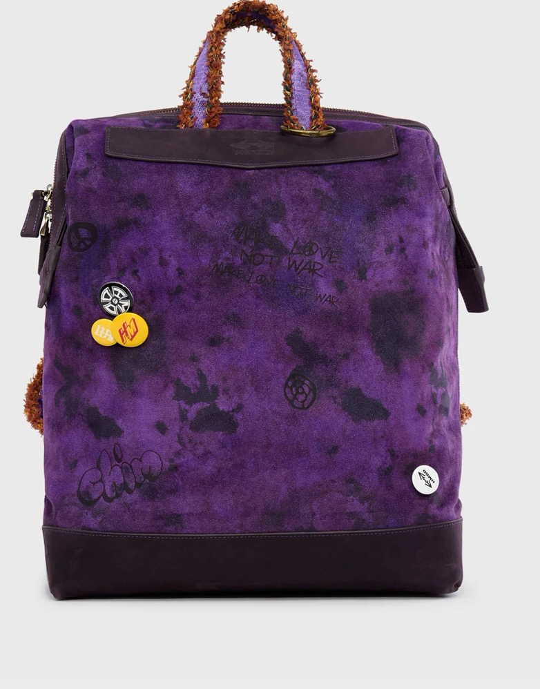 Purple Graffiti Box Bag