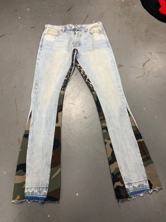 Mnml Cheeta x Camo Print Denim