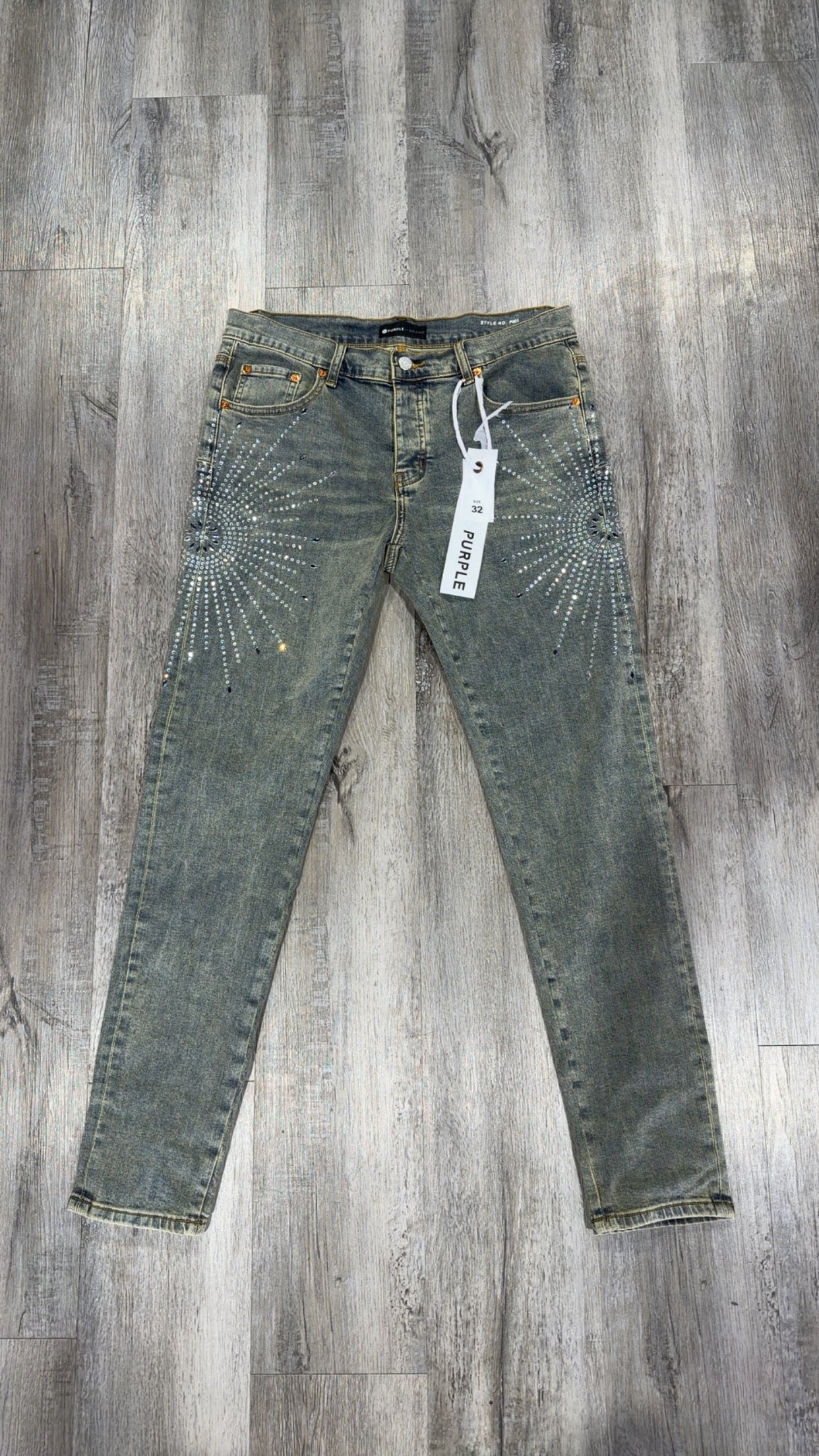 Purple Jeans Star RhineStone
