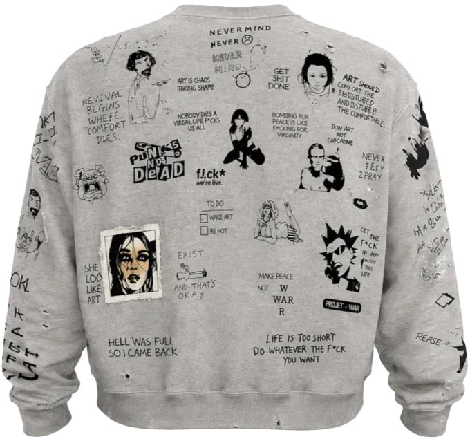 “FOR REBELLIOUS LIVING” long sleeve crewneck