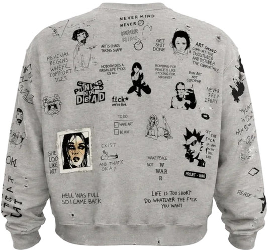 “FOR REBELLIOUS LIVING” long sleeve crewneck