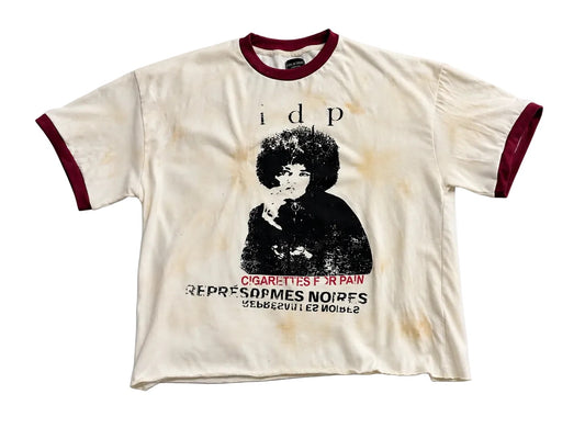 “CIGARETTES FOR PAIN” vintage ringer tee