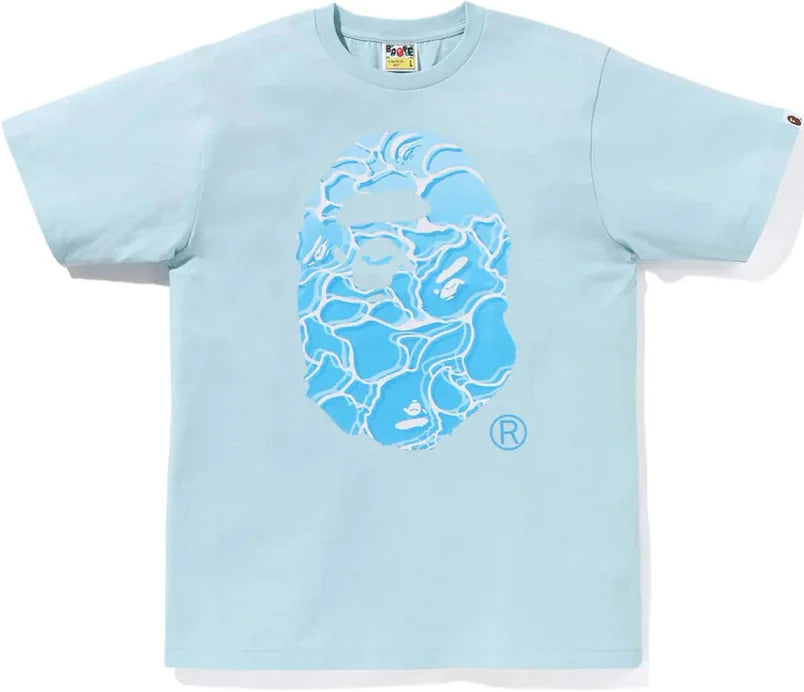 BAPE ABC Sea Surface Camo Ape Head Tee Sax