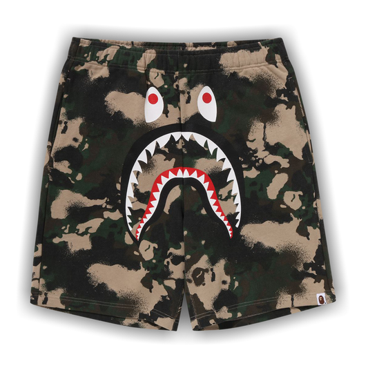 BAPE Map Camo Regular Fit Shark Sweatshorts 'Green